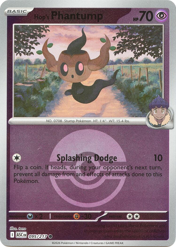 Hop's Phantump (095/217) (Poke Ball) [Mega Evolution: Ascended Heroes] | Chromatic Games