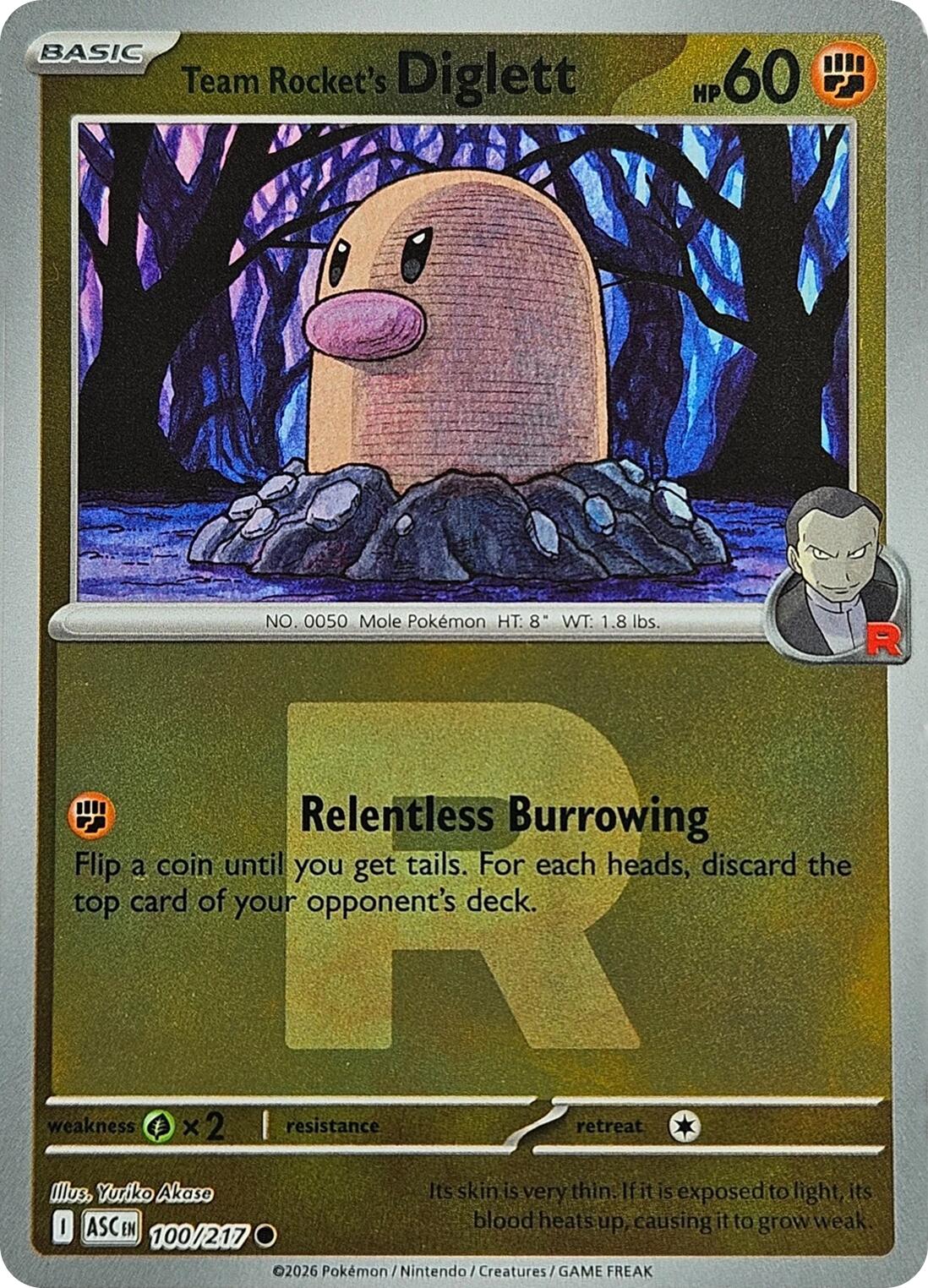 Team Rocket's Diglett (100/217) (Team Rocket) [Mega Evolution: Ascended Heroes] | Chromatic Games