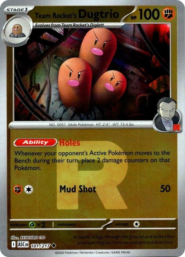 Team Rocket's Dugtrio (101/217) (Team Rocket) [Mega Evolution: Ascended Heroes] | Chromatic Games