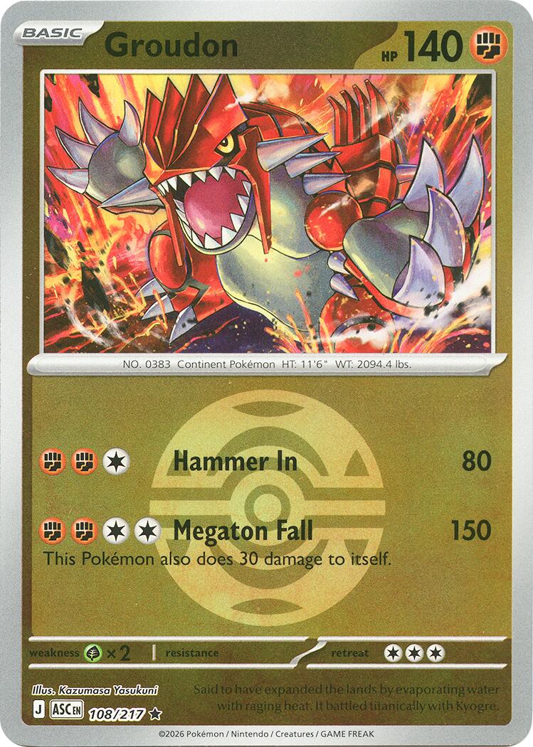 Groudon (108/217) (Dusk Ball) [Mega Evolution: Ascended Heroes] | Chromatic Games
