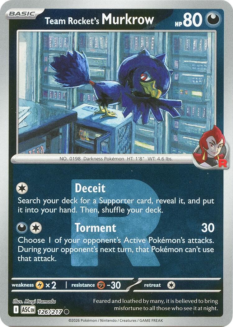 Team Rocket's Murkrow (126/217) (Team Rocket) [Mega Evolution: Ascended Heroes] | Chromatic Games