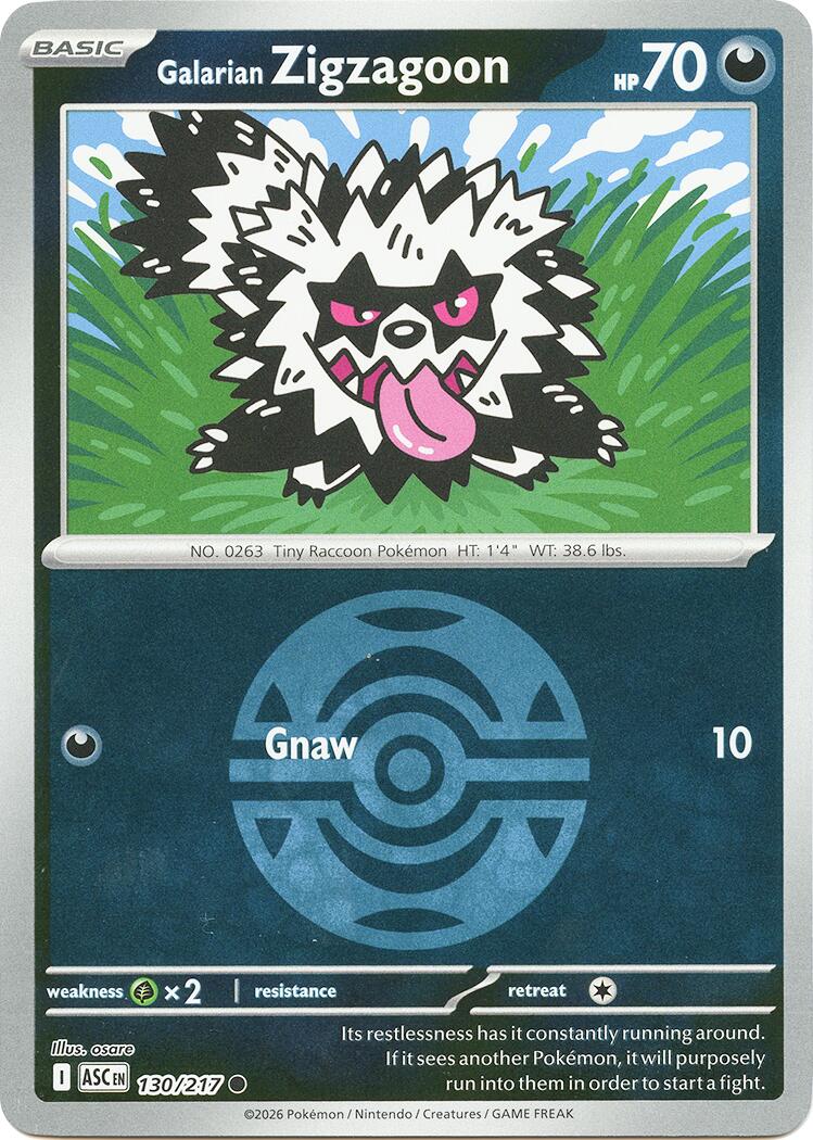 Galarian Zigzagoon (130/217) (Dusk Ball) [Mega Evolution: Ascended Heroes] | Chromatic Games