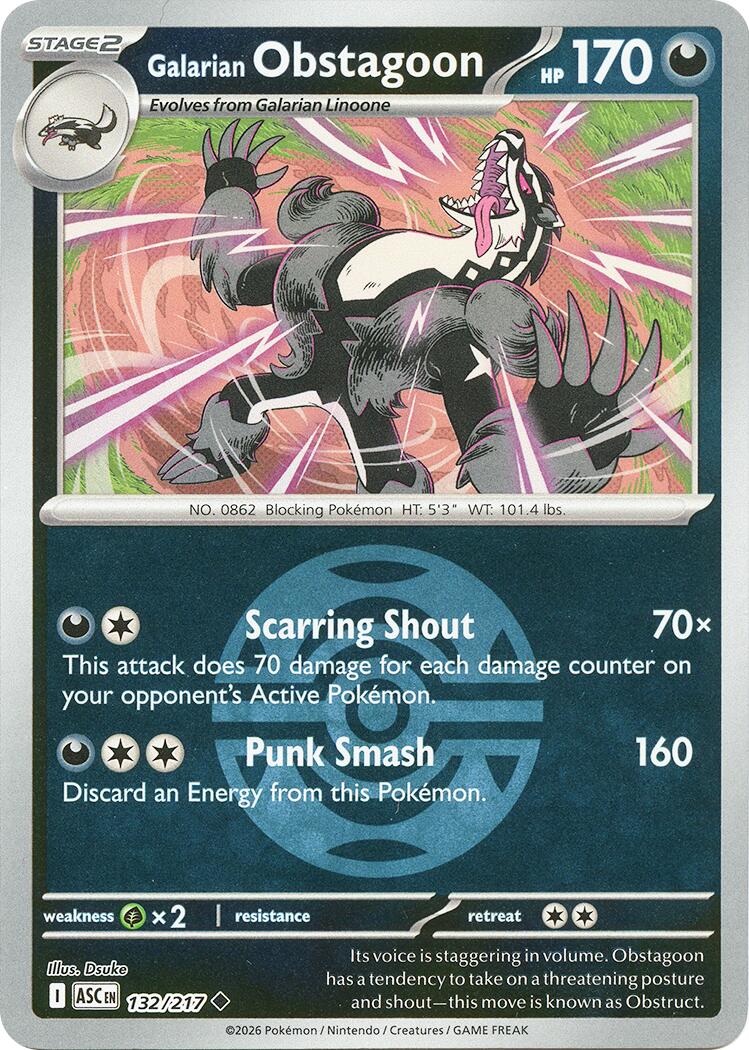 Galarian Obstagoon (132/217) (Dusk Ball) [Mega Evolution: Ascended Heroes] | Chromatic Games