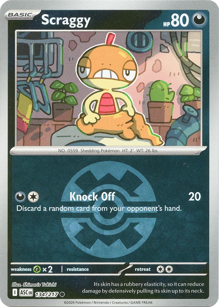 Scraggy (134/217) (Quick Ball) [Mega Evolution: Ascended Heroes] | Chromatic Games