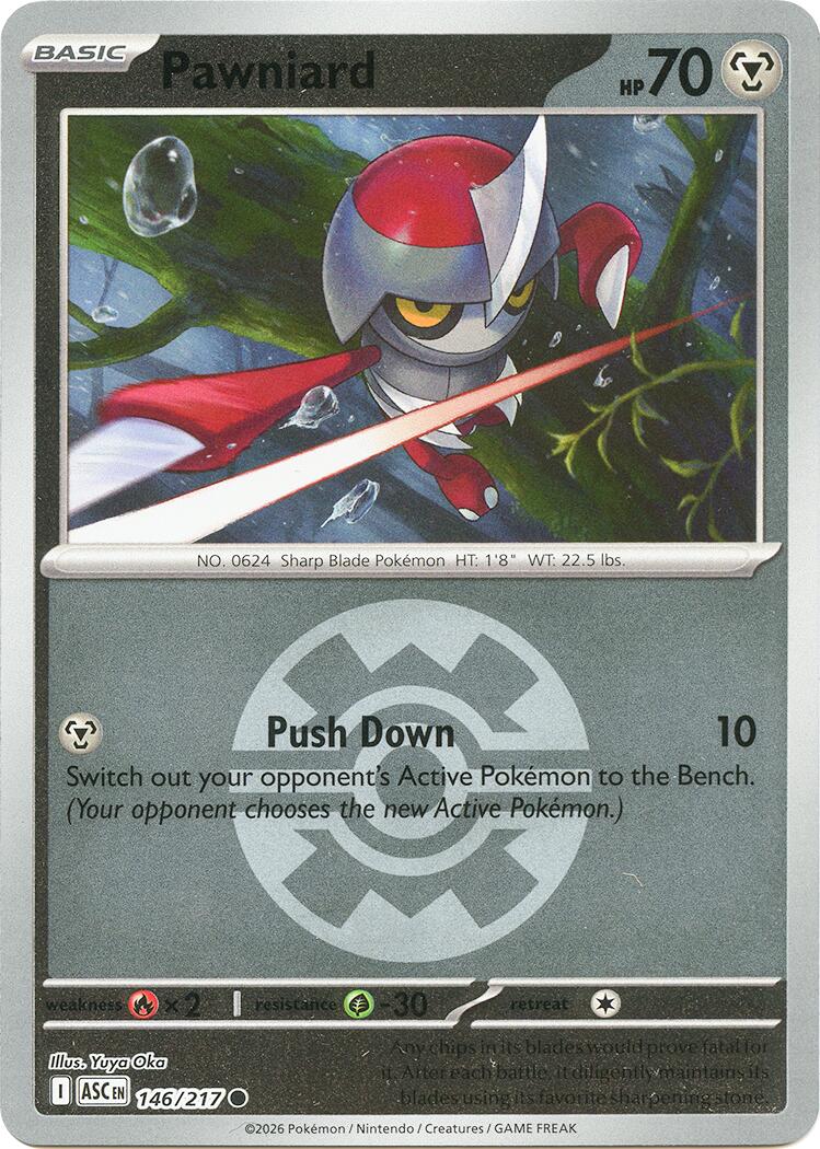 Pawniard (146/217) (Quick Ball) [Mega Evolution: Ascended Heroes] | Chromatic Games