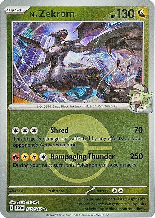 N's Zekrom (155/217) (Poke Ball) [Mega Evolution: Ascended Heroes] | Chromatic Games