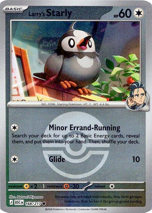 Larry's Starly (168/217) (Poke Ball) [Mega Evolution: Ascended Heroes] | Chromatic Games