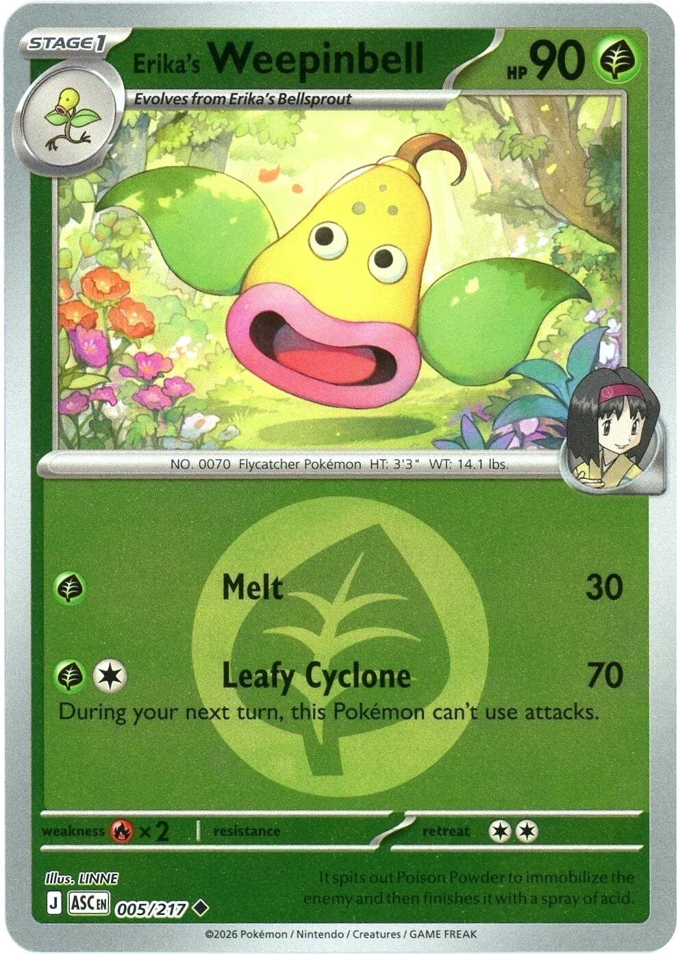 Erika's Weepinbell (005/217) (Energy Symbol Pattern) [Mega Evolution: Ascended Heroes] | Chromatic Games