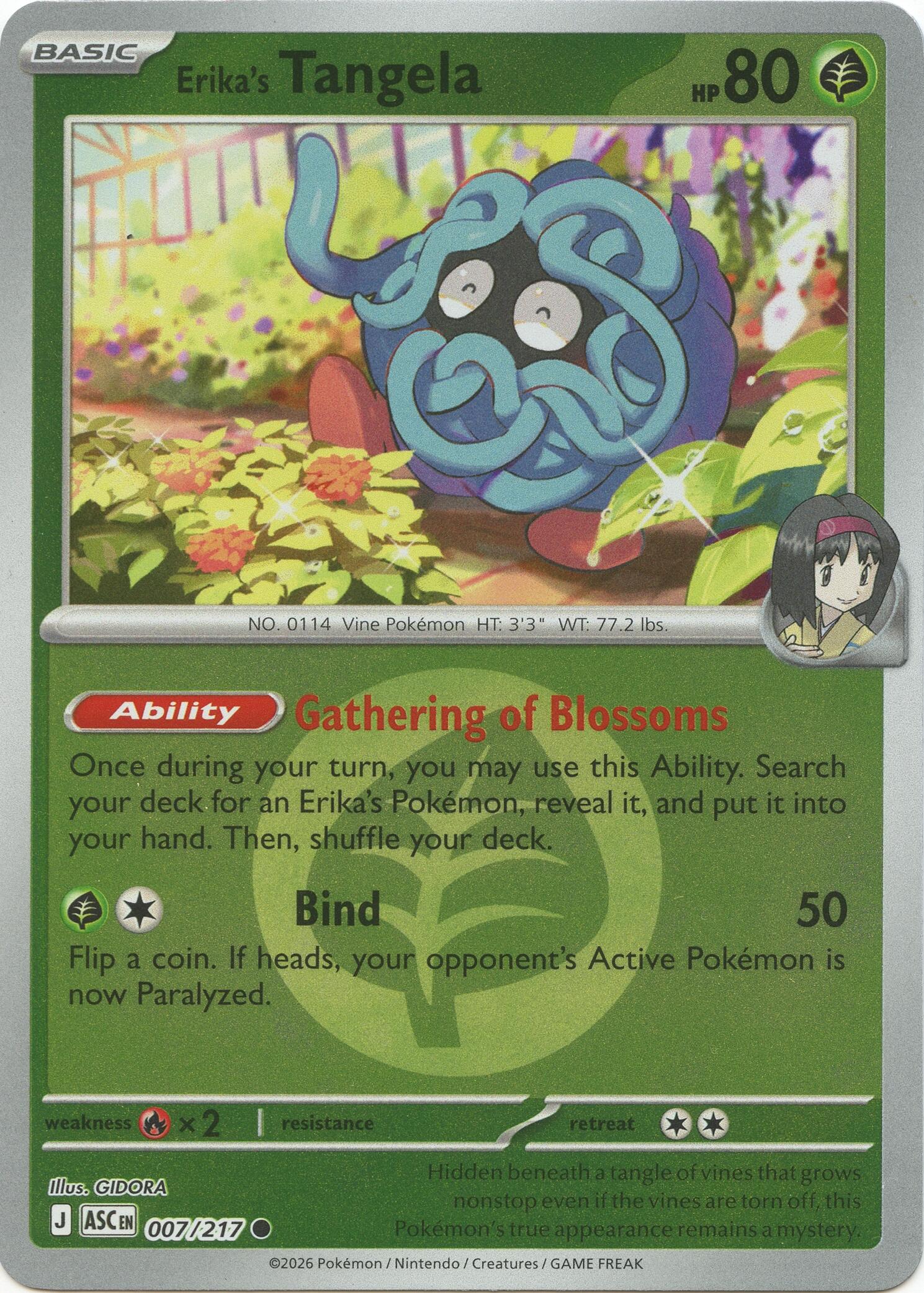 Erika's Tangela (007/217) (Energy Symbol Pattern) [Mega Evolution: Ascended Heroes] | Chromatic Games