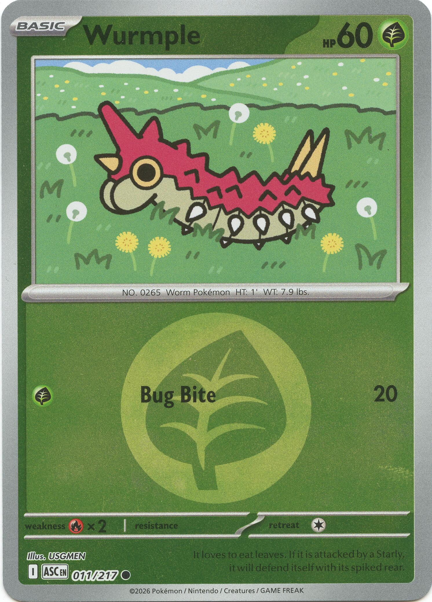 Wurmple (011/217) (Energy Symbol Pattern) [Mega Evolution: Ascended Heroes] | Chromatic Games