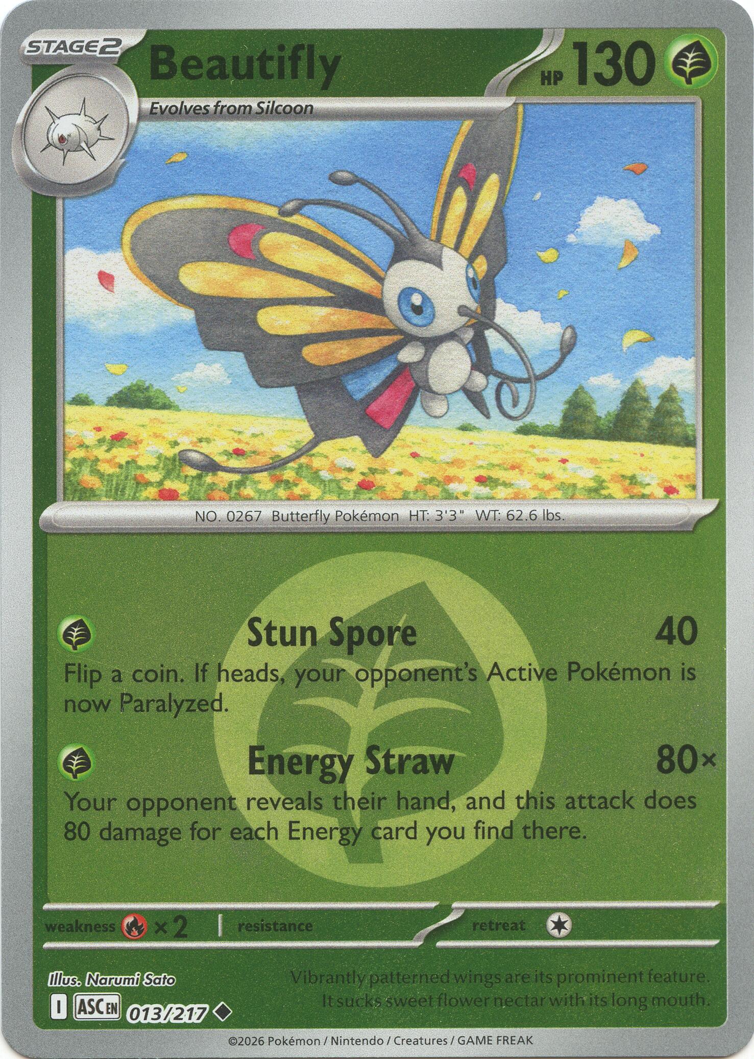 Beautifly (013/217) (Energy Symbol Pattern) [Mega Evolution: Ascended Heroes] | Chromatic Games