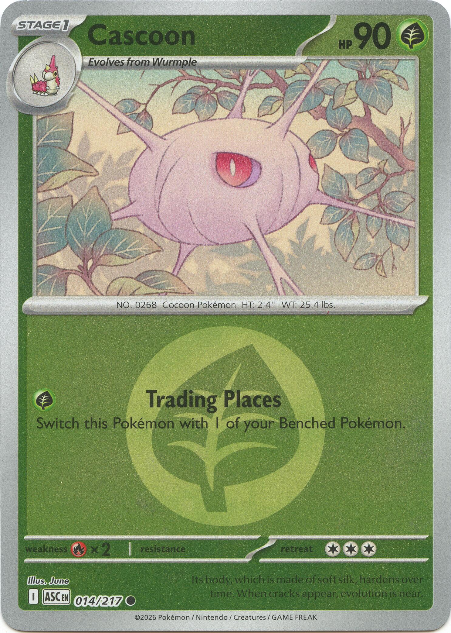 Cascoon (014/217) (Energy Symbol Pattern) [Mega Evolution: Ascended Heroes] | Chromatic Games