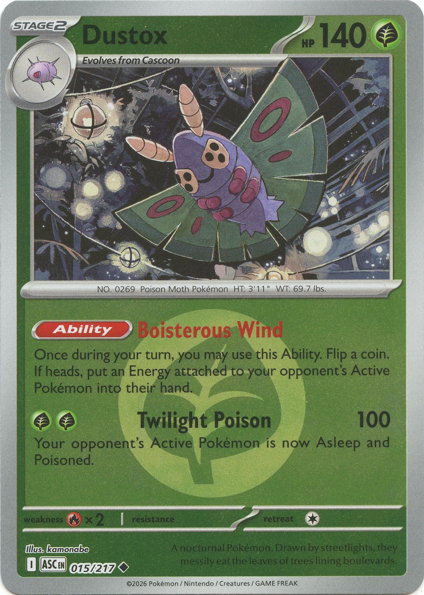 Dustox (015/217) (Energy Symbol Pattern) [Mega Evolution: Ascended Heroes] | Chromatic Games