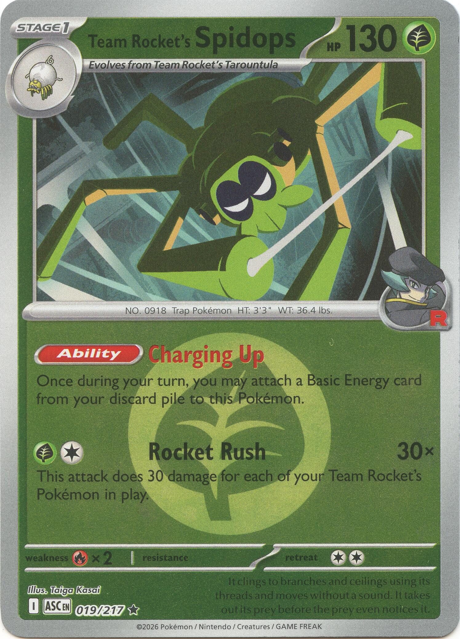 Team Rocket's Spidops (019/217) (Energy Symbol Pattern) [Mega Evolution: Ascended Heroes] | Chromatic Games