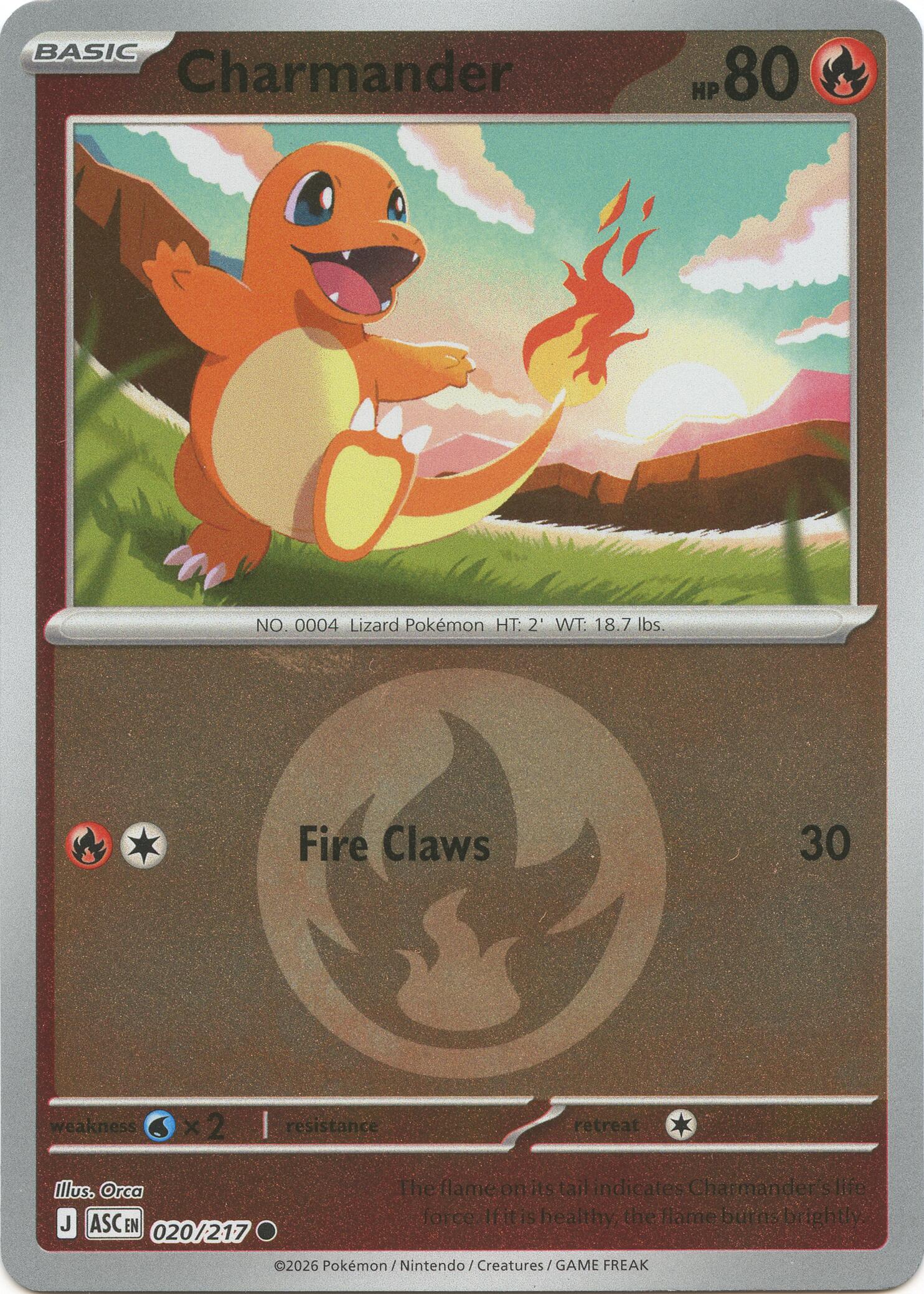 Charmander (020/217) (Energy Symbol Pattern) [Mega Evolution: Ascended Heroes] | Chromatic Games