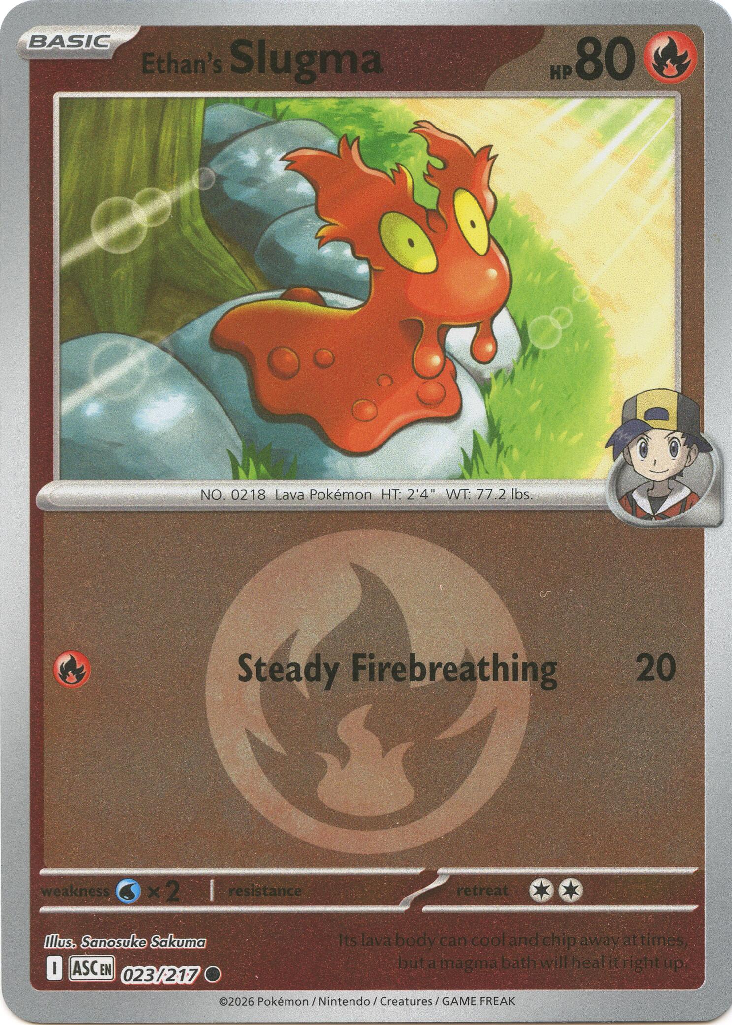 Ethan's Slugma (023/217) (Energy Symbol Pattern) [Mega Evolution: Ascended Heroes] | Chromatic Games