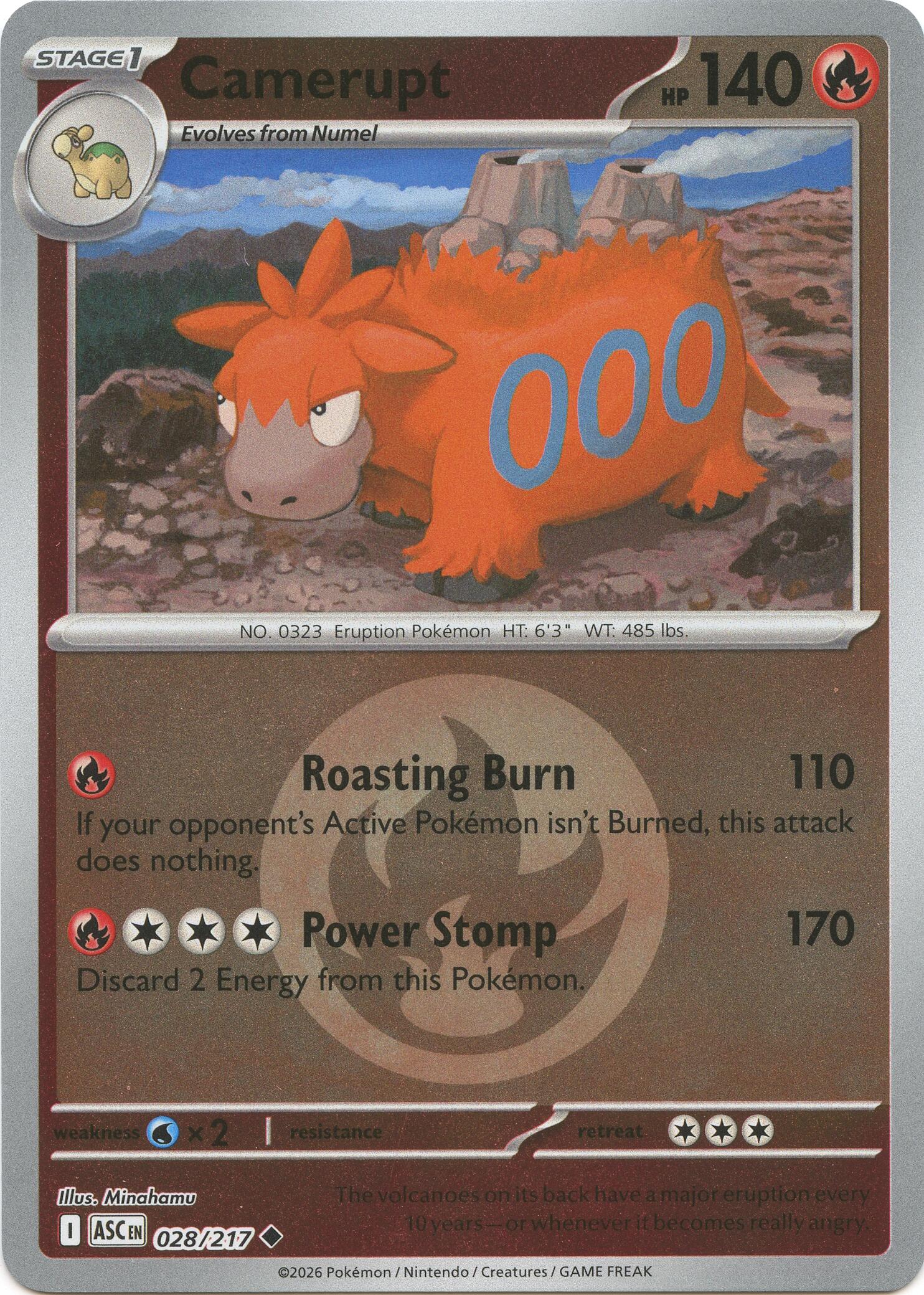 Camerupt (028/217) (Energy Symbol Pattern) [Mega Evolution: Ascended Heroes] | Chromatic Games