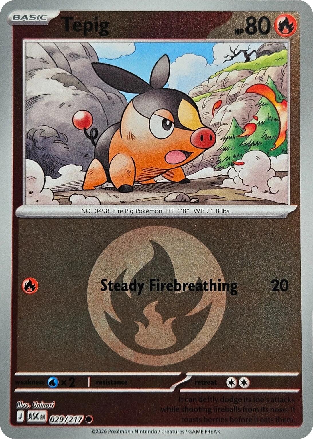 Tepig (029/217) (Energy Symbol Pattern) [Mega Evolution: Ascended Heroes] | Chromatic Games