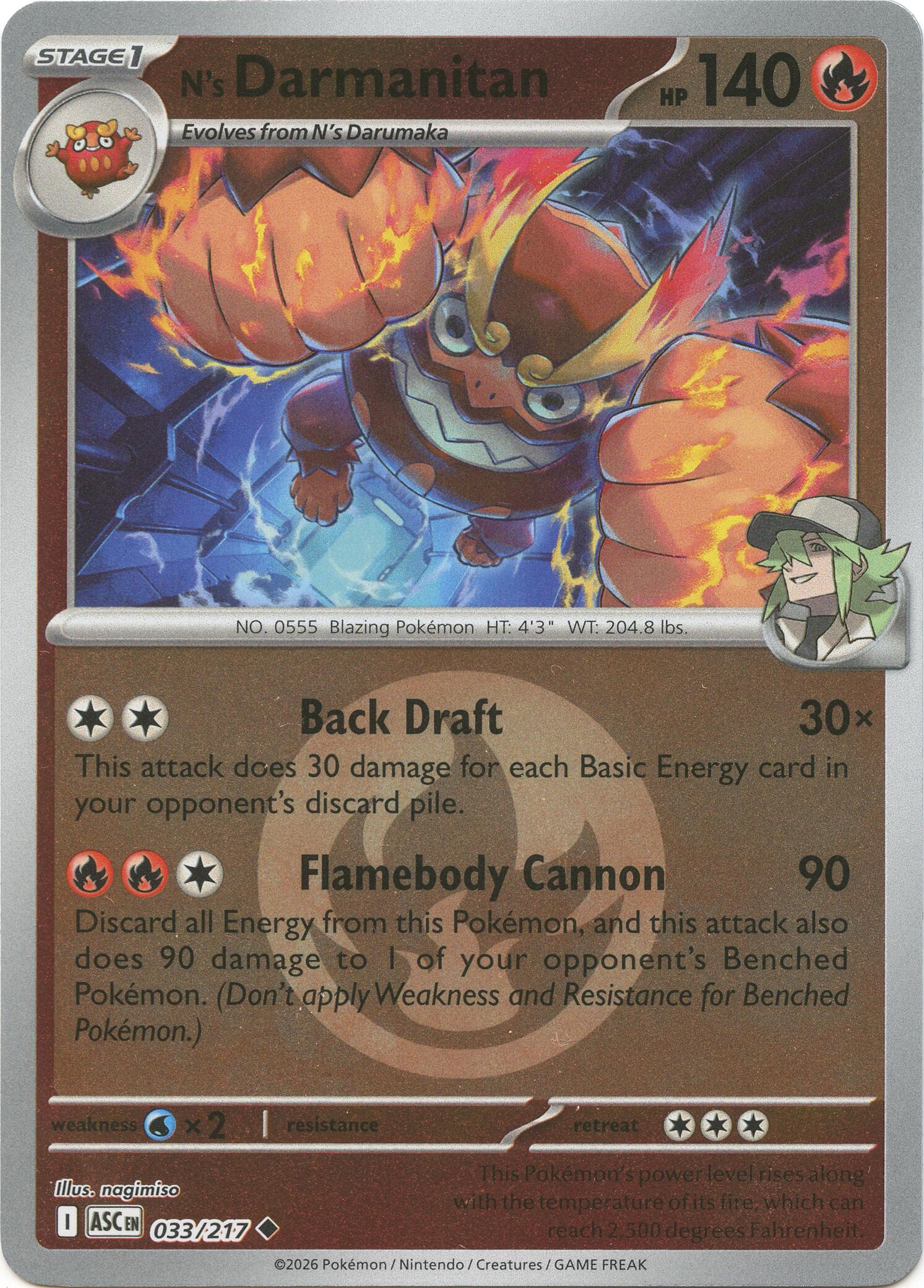 N's Darmanitan (033/217) (Energy Symbol Pattern) [Mega Evolution: Ascended Heroes] | Chromatic Games