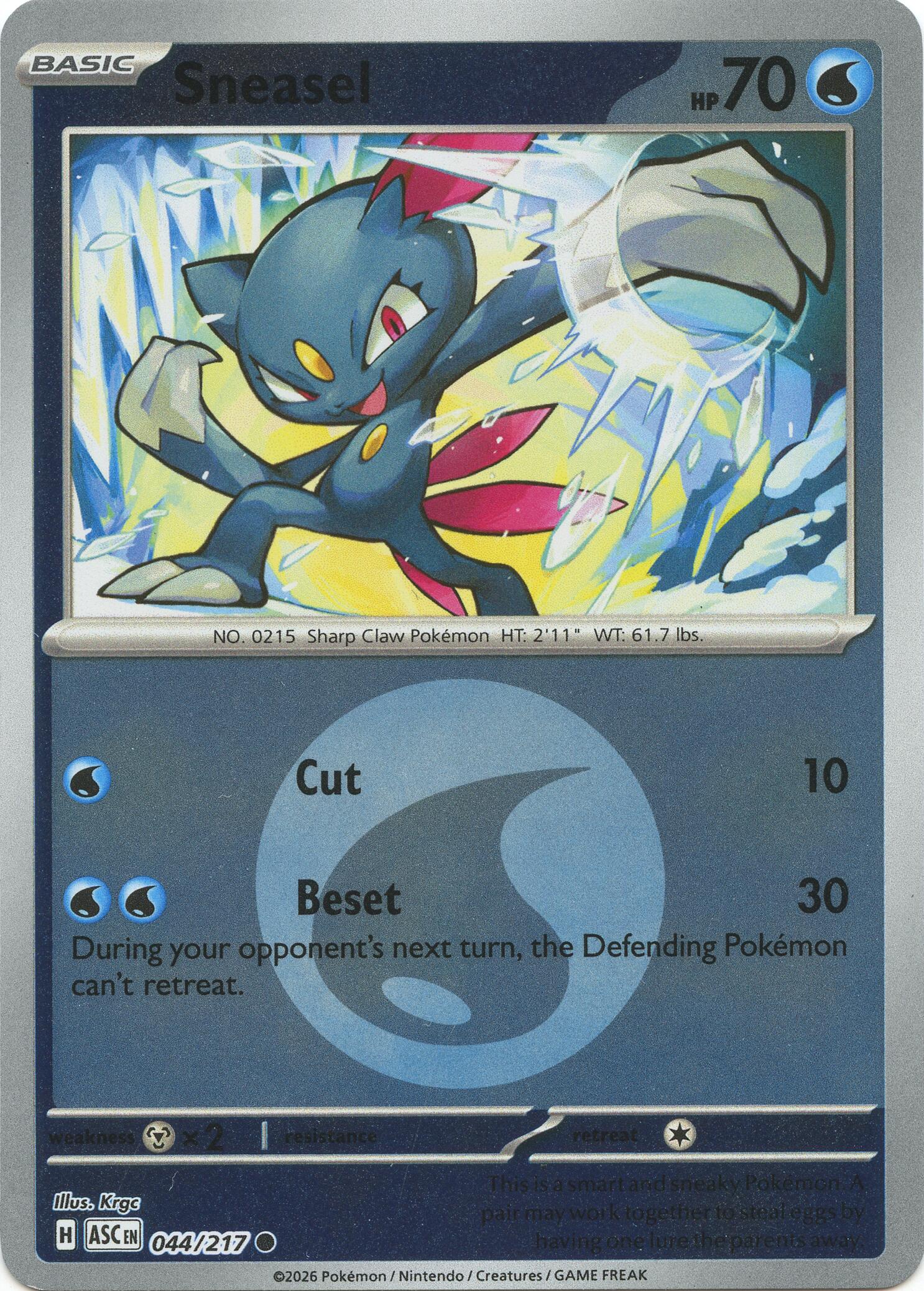 Sneasel (044/217) (Energy Symbol Pattern) [Mega Evolution: Ascended Heroes] | Chromatic Games