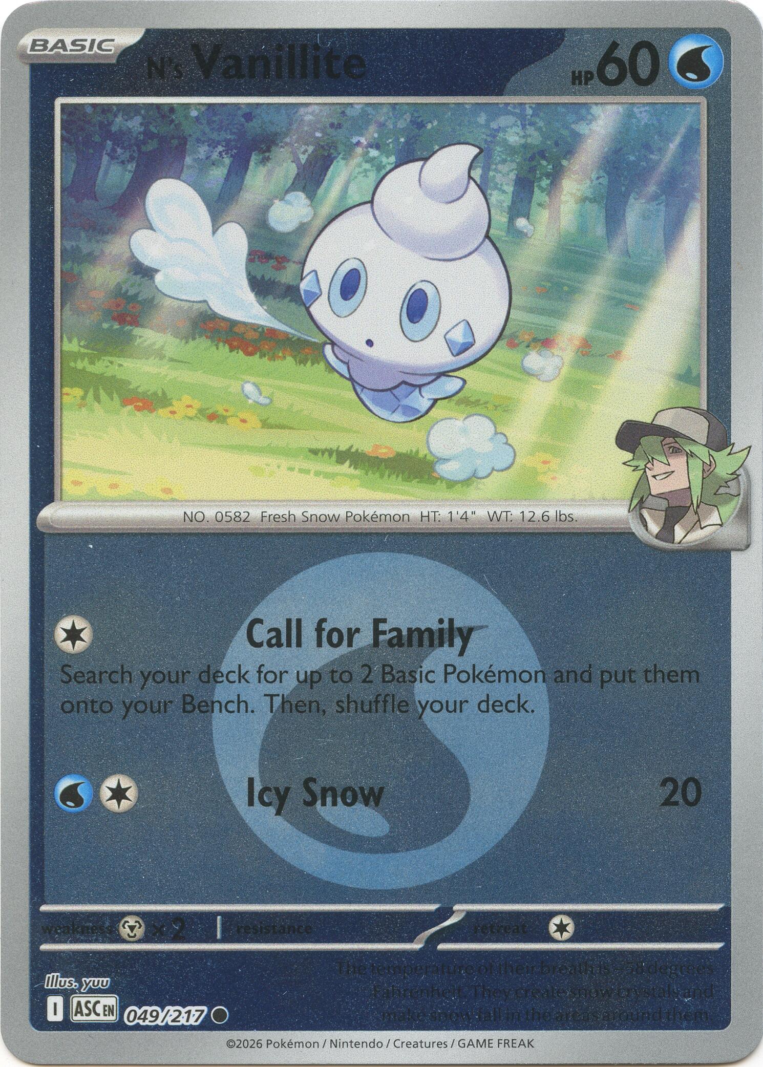 N's Vanillite (049/217) (Energy Symbol Pattern) [Mega Evolution: Ascended Heroes] | Chromatic Games