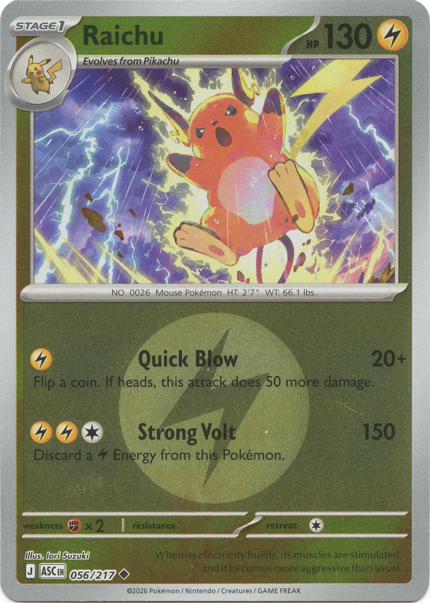 Raichu (056/217) (Energy Symbol Pattern) [Mega Evolution: Ascended Heroes] | Chromatic Games