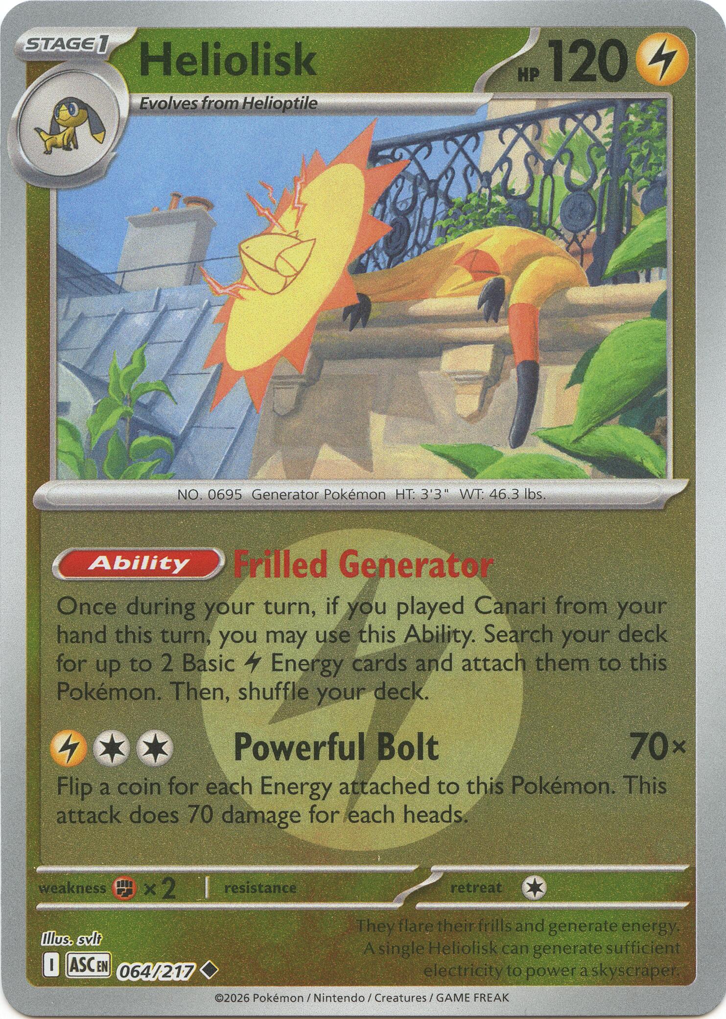 Heliolisk (064/217) (Energy Symbol Pattern) [Mega Evolution: Ascended Heroes] | Chromatic Games