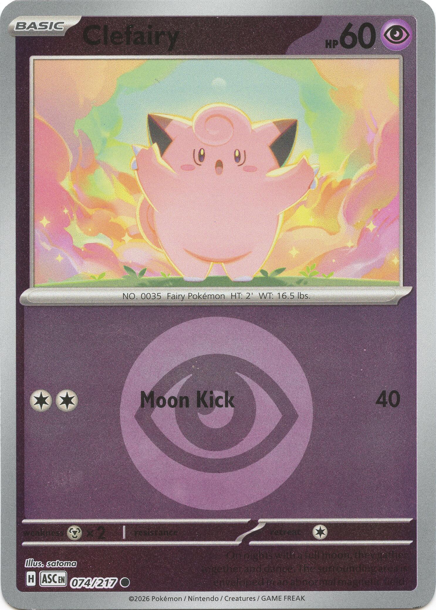 Clefairy (074/217) (Energy Symbol Pattern) [Mega Evolution: Ascended Heroes] | Chromatic Games