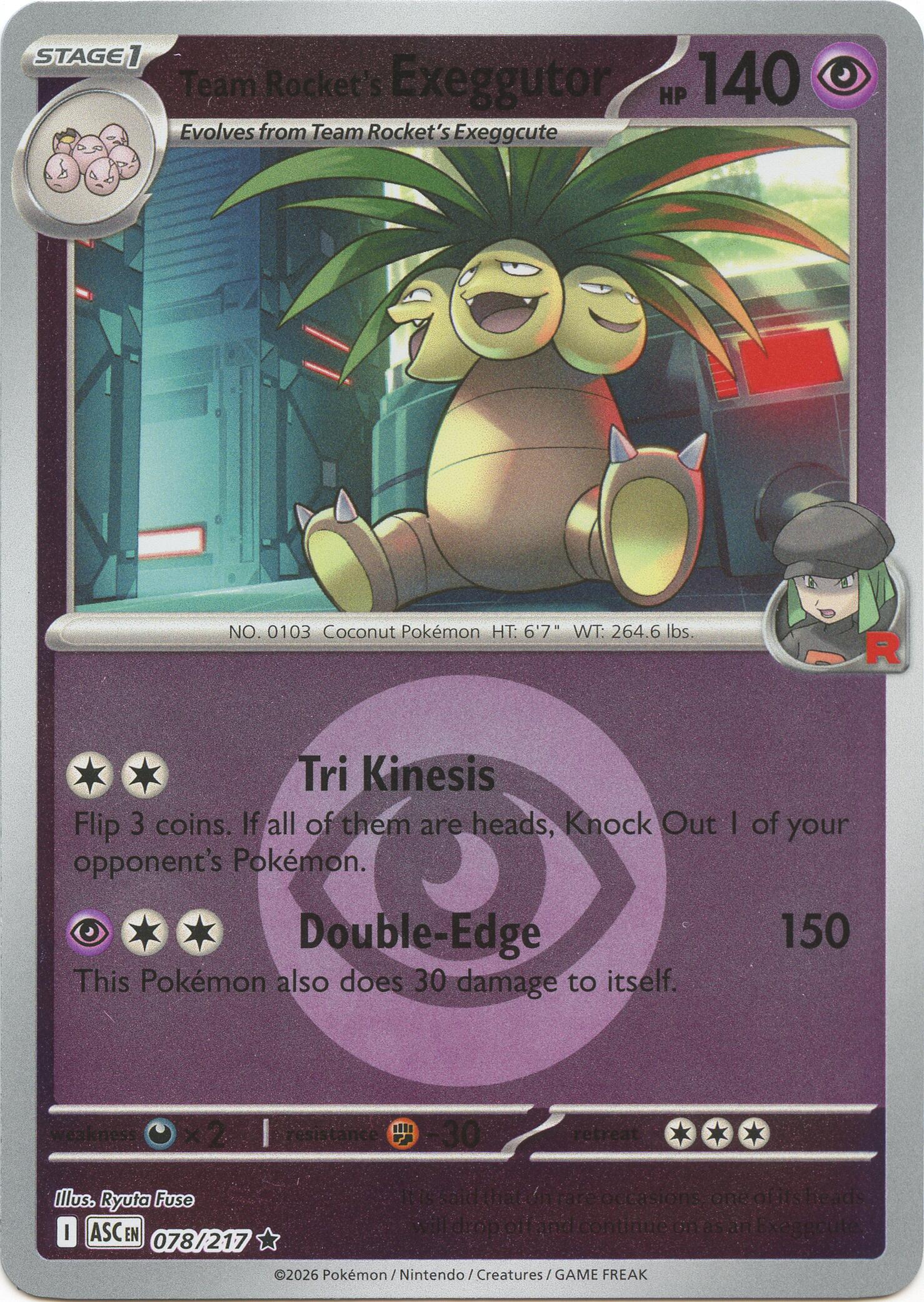 Team Rocket's Exeggutor (078/217) (Energy Symbol Pattern) [Mega Evolution: Ascended Heroes] | Chromatic Games