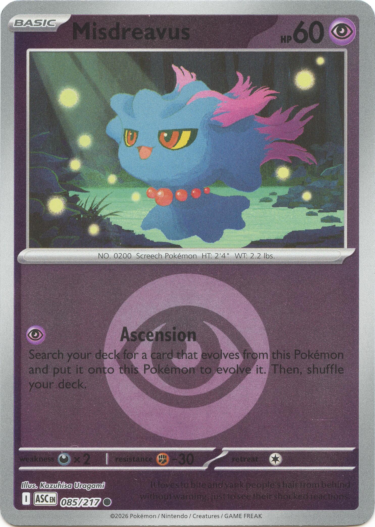 Misdreavus (085/217) (Energy Symbol Pattern) [Mega Evolution: Ascended Heroes] | Chromatic Games