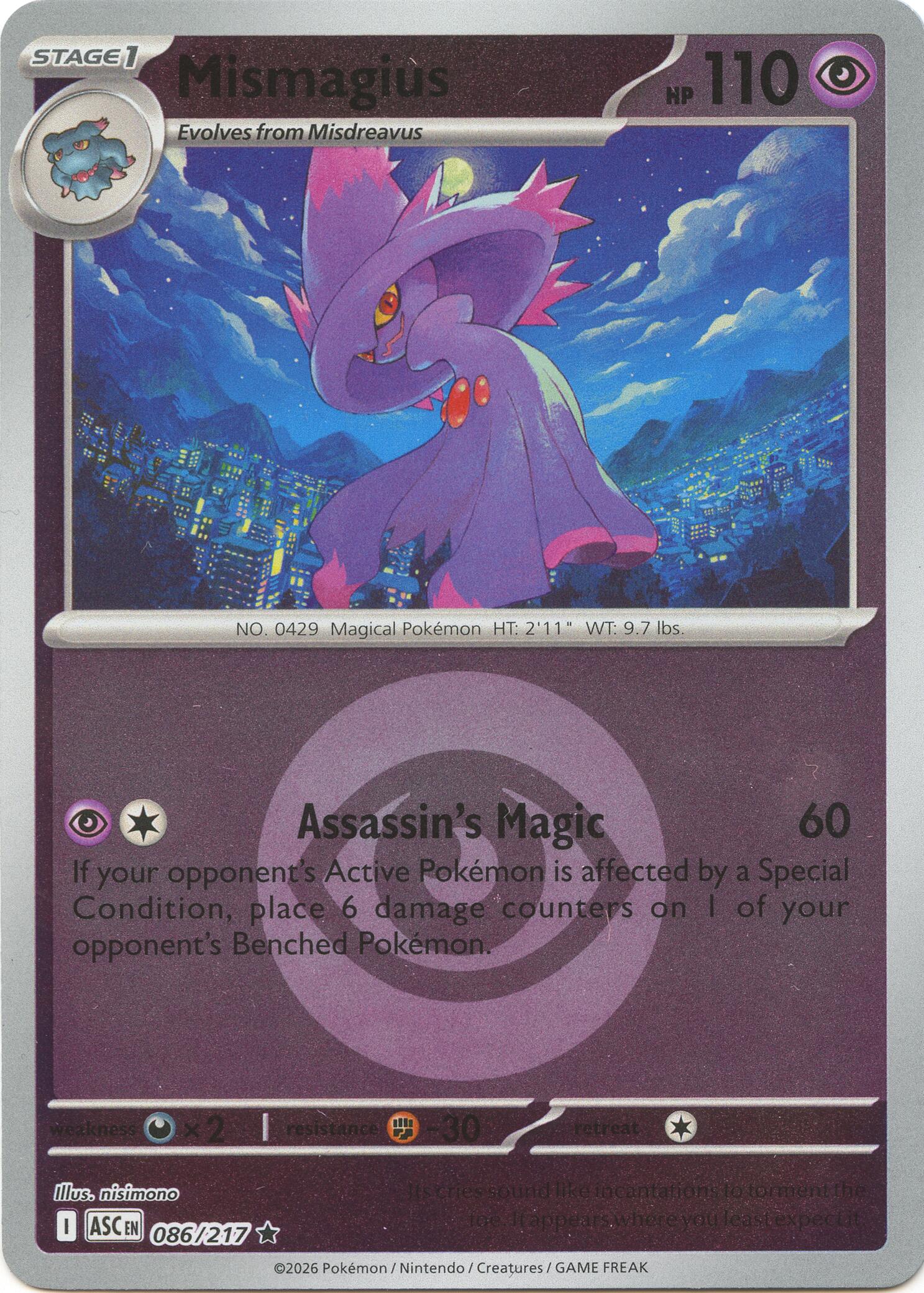 Mismagius (086/217) (Energy Symbol Pattern) [Mega Evolution: Ascended Heroes] | Chromatic Games