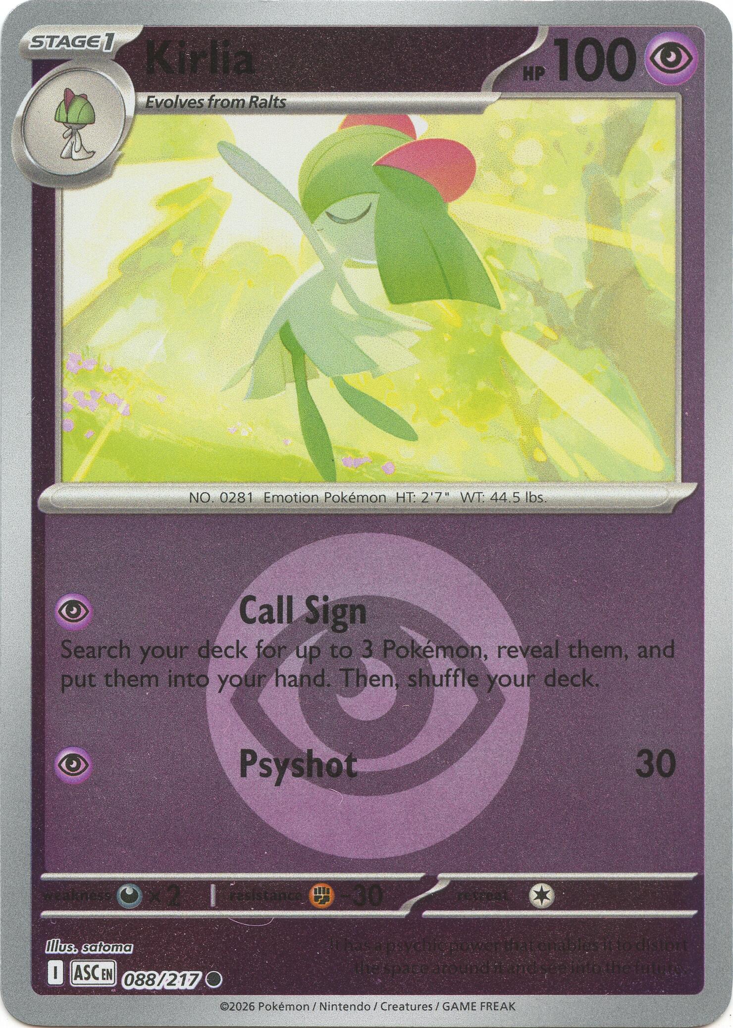Kirlia (088/217) (Energy Symbol Pattern) [Mega Evolution: Ascended Heroes] | Chromatic Games