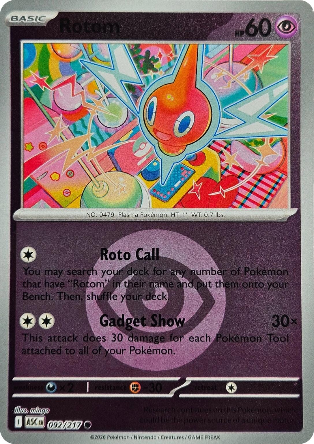 Rotom (092/217) (Energy Symbol Pattern) [Mega Evolution: Ascended Heroes] | Chromatic Games