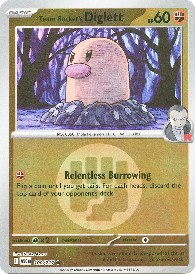 Team Rocket's Diglett (100/217) (Energy Symbol Pattern) [Mega Evolution: Ascended Heroes] | Chromatic Games