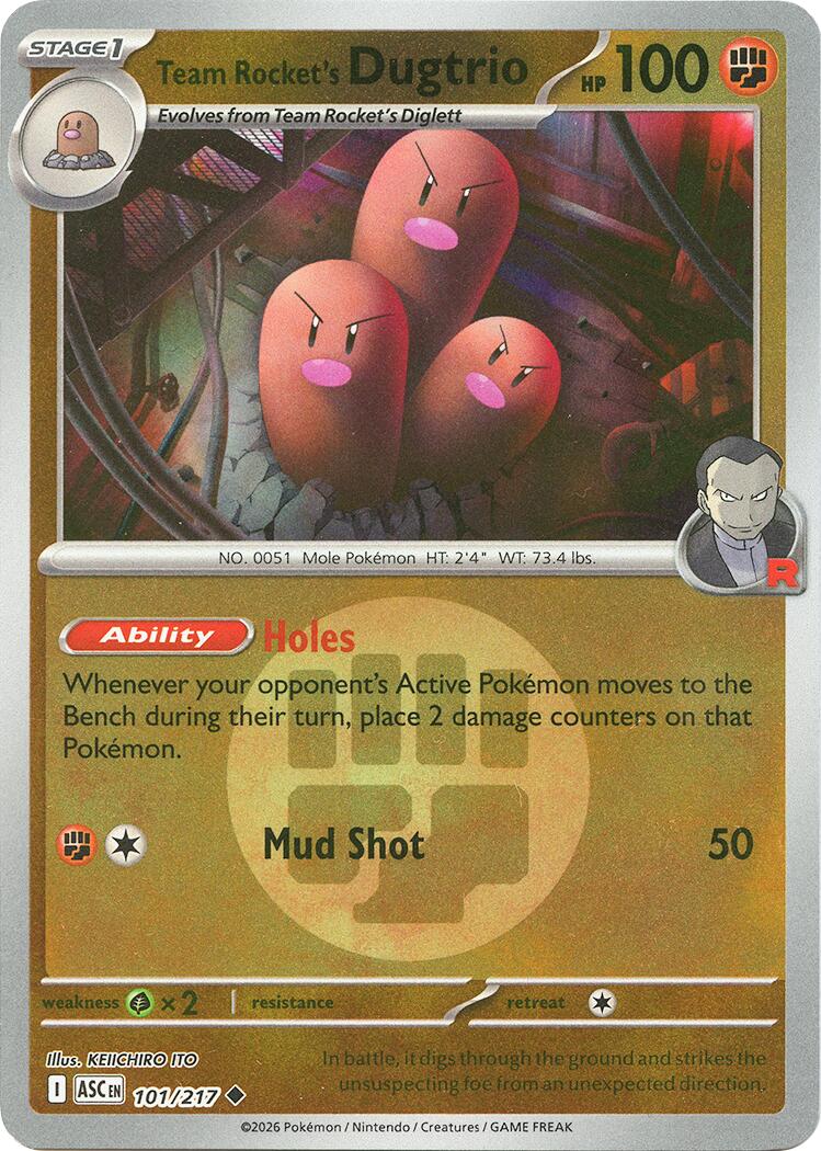 Team Rocket's Dugtrio (101/217) (Energy Symbol Pattern) [Mega Evolution: Ascended Heroes] | Chromatic Games