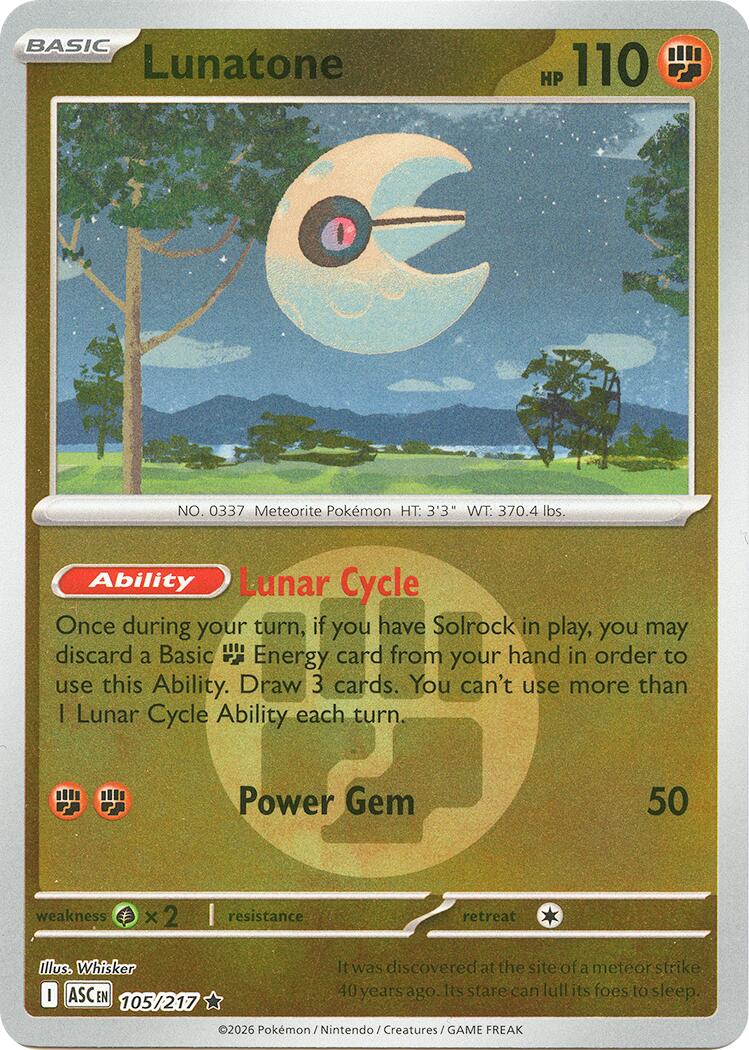 Lunatone (105/217) (Energy Symbol Pattern) [Mega Evolution: Ascended Heroes] | Chromatic Games