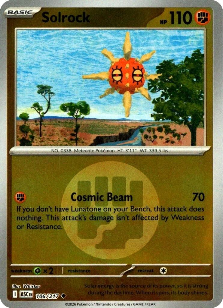 Solrock (106/217) (Energy Symbol Pattern) [Mega Evolution: Ascended Heroes] | Chromatic Games