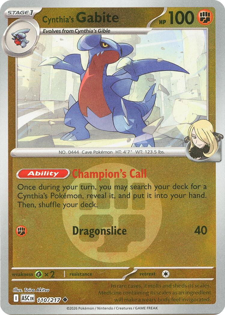 Cynthia's Gabite (110/217) (Energy Symbol Pattern) [Mega Evolution: Ascended Heroes] | Chromatic Games
