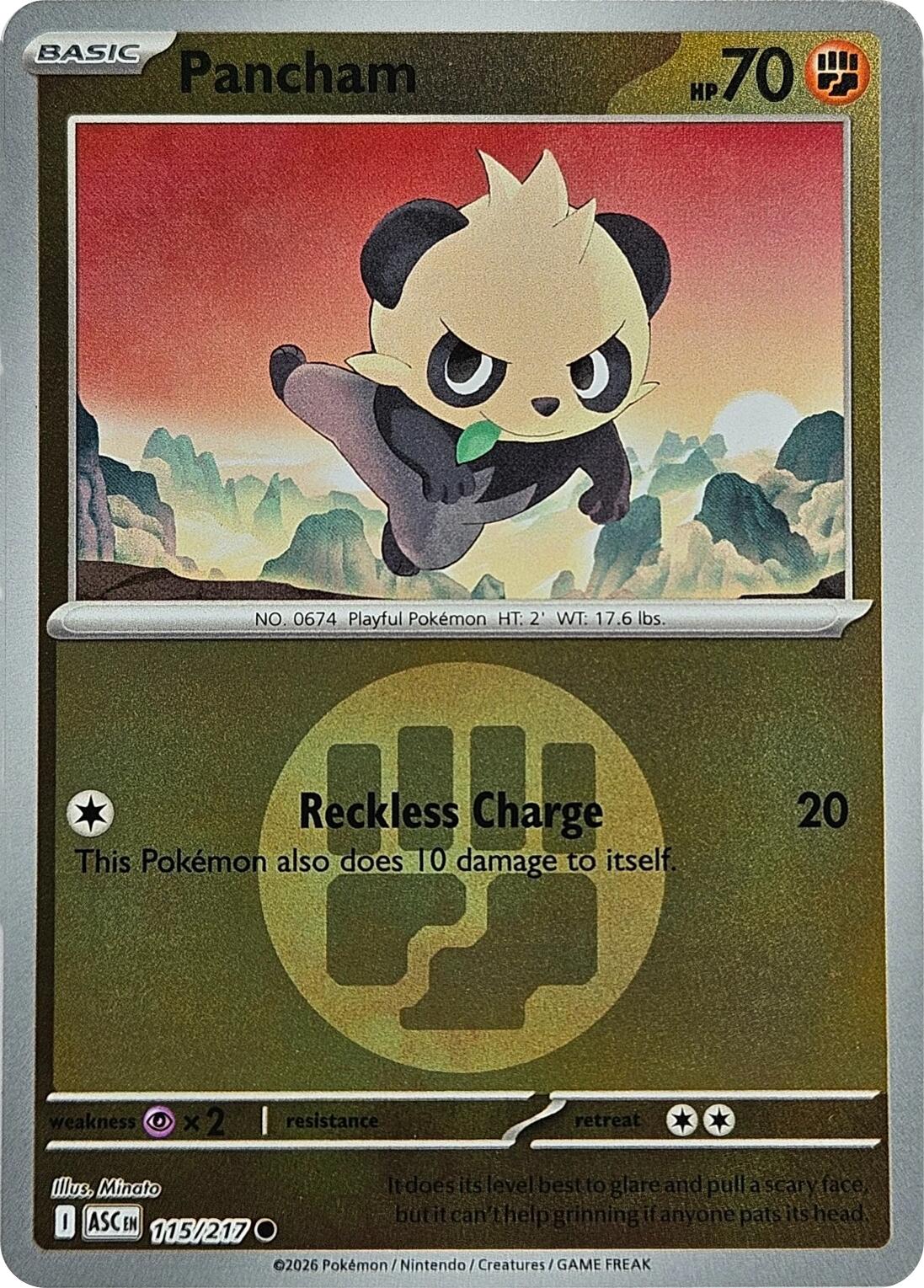 Pancham (115/217) (Energy Symbol Pattern) [Mega Evolution: Ascended Heroes] | Chromatic Games