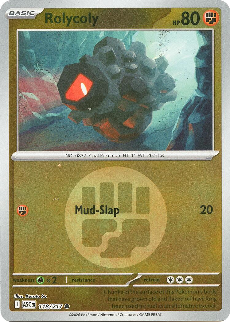 Rolycoly (118/217) (Energy Symbol Pattern) [Mega Evolution: Ascended Heroes] | Chromatic Games