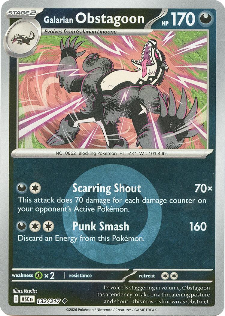 Galarian Obstagoon (132/217) (Energy Symbol Pattern) [Mega Evolution: Ascended Heroes] | Chromatic Games