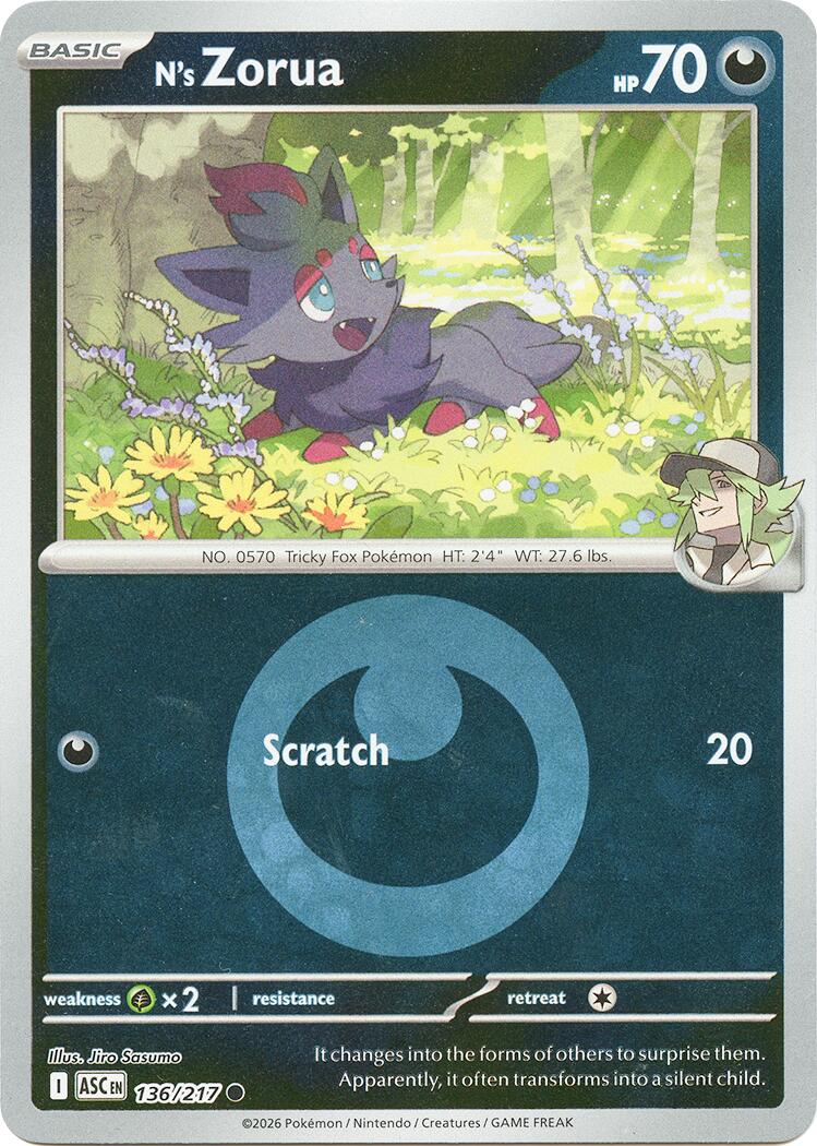 N's Zorua (136/217) (Energy Symbol Pattern) [Mega Evolution: Ascended Heroes] | Chromatic Games