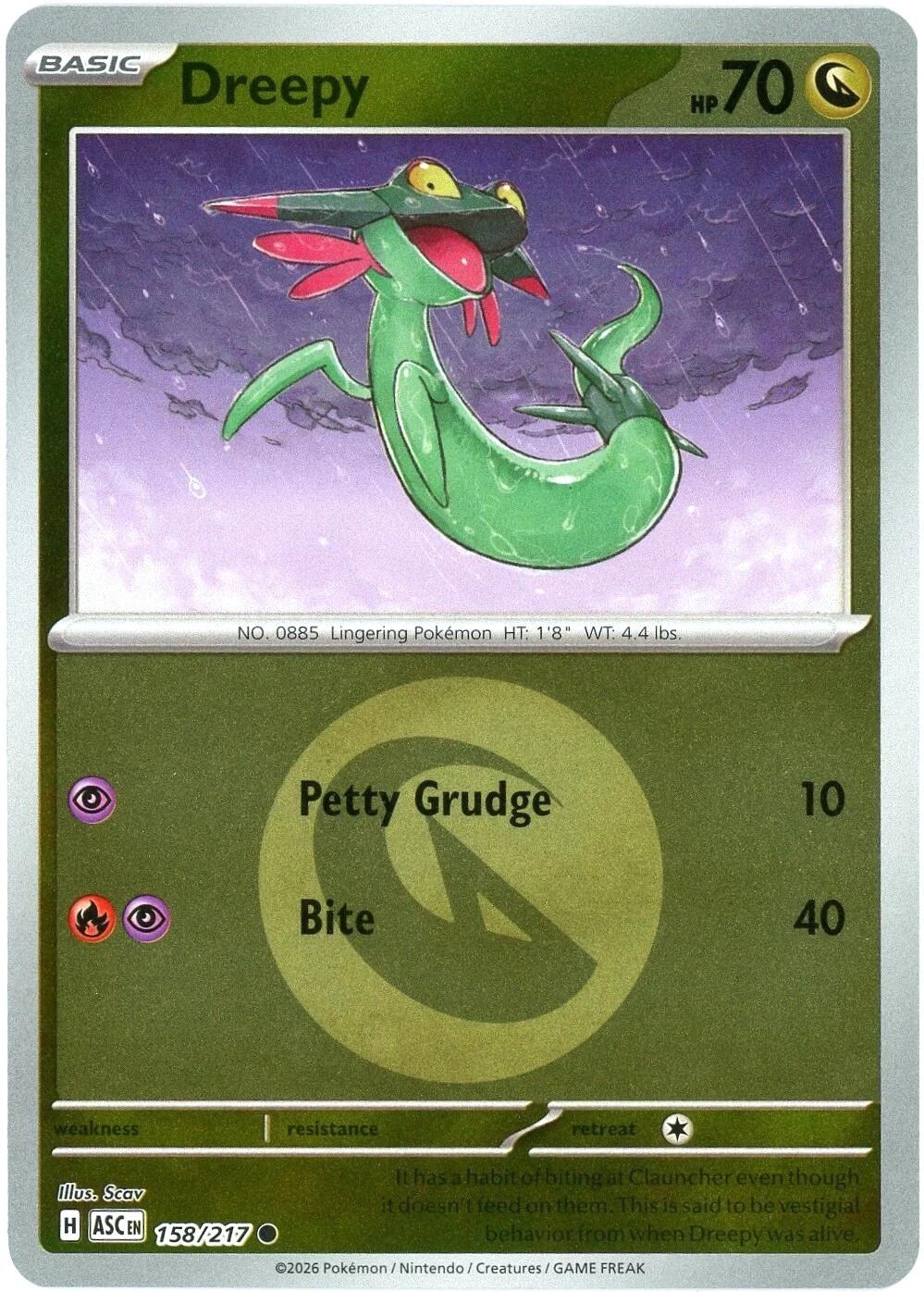 Dreepy (158/217) (Energy Symbol Pattern) [Mega Evolution: Ascended Heroes] | Chromatic Games