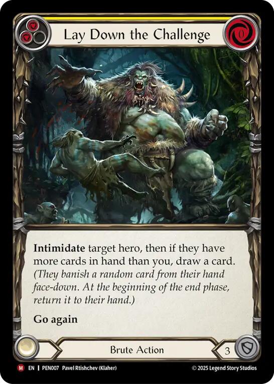 Lay Down The Challenge (Yellow) [PEN007] (Compendium of Rathe)  Rainbow Foil | Chromatic Games
