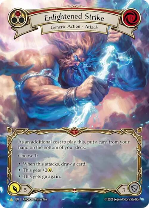 Enlightened Strike (Red) (Extended Art) (Gold) [ANQ000] (Compendium of Rathe - Antiquity Pack)  Cold Foil | Chromatic Games