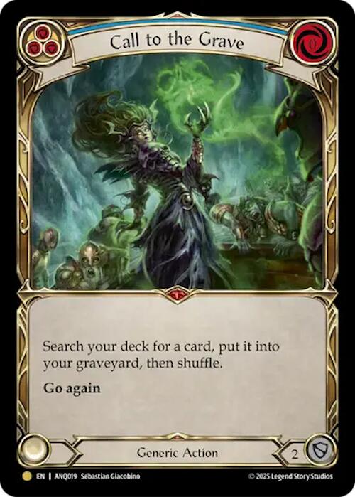 Call To The Grave (Blue) (Gold) [ANQ019] (Compendium of Rathe - Antiquity Pack)  Rainbow Foil | Chromatic Games