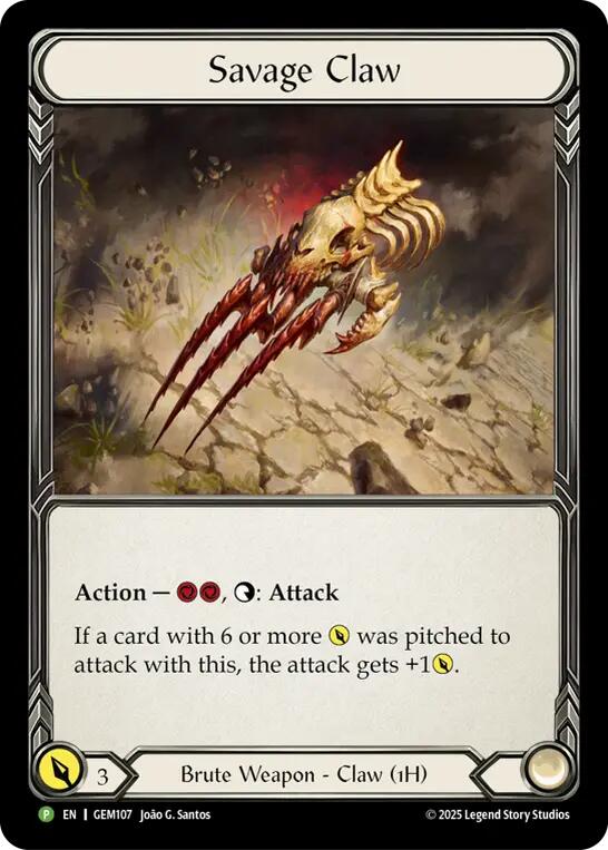 Savage Claw [GEM107] (GEM Pack 4)  Cold Foil | Chromatic Games