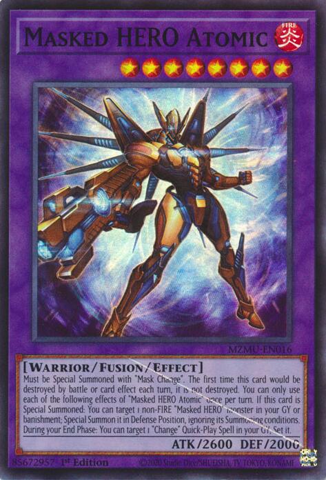 Masked HERO Atomic [MZMU-EN016] Super Rare | Chromatic Games