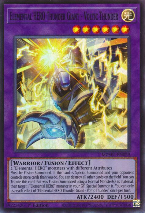 Elemental HERO Thunder Giant - Voltic Thunder [MZMU-EN029] Super Rare | Chromatic Games