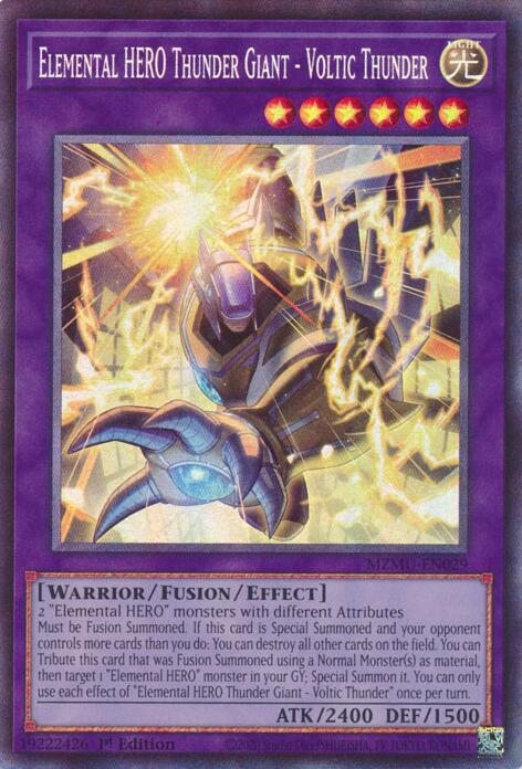 Elemental HERO Thunder Giant - Voltic Thunder (Collector's Rare) [MZMU-EN029] Collector's Rare | Chromatic Games